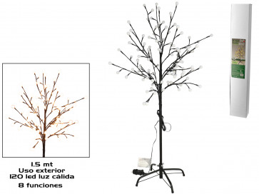 Buitenboom 120 Led warm 8 functies 1,5mt