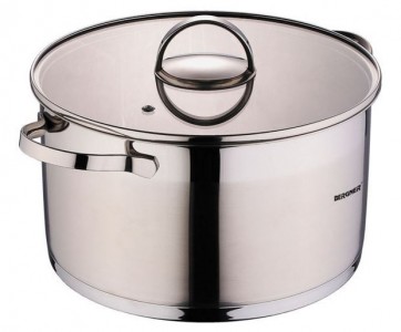 Bergner Dazzle RVS pan met Deksel 5,7 L, Pan, 