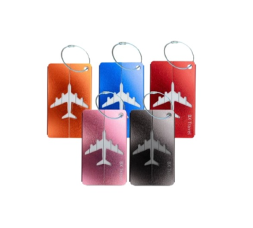 5x BX Travel® Bagagelabel Airplane -  alle kleuren