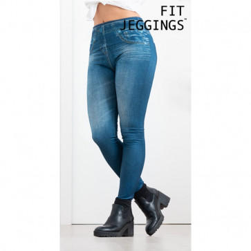 Fit Jeggings Jeans-Print Legging Blauw