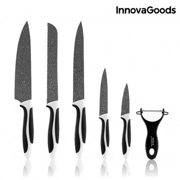  Innovagoods swiss-Q stone set stenen messen en dunschiller (6 stuks)