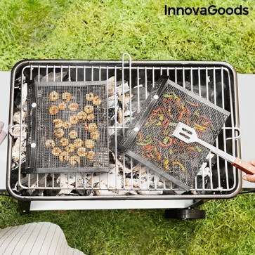 MESH TASSEN VOOR BARBECUE BBQNET INNOVAGOODS (SET VAN 2)