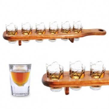 Shotglazen met Houten Houder