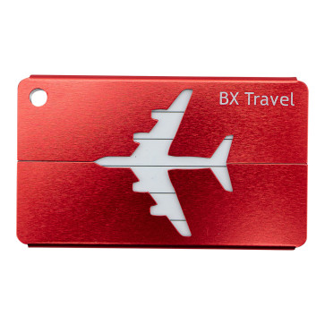 5x BX Travel® Bagagelabel Airplane -  Rood