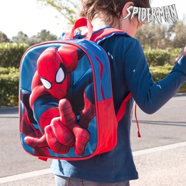 Spiderman tas, Spiderman schooltas, 3D Spiderman tas, Schooltas, Rugtas, Rugzak, Blauw, Rood