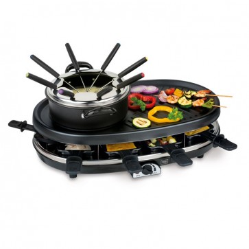 gourmet, grill, raclette, fondue, trebs 4-in-1