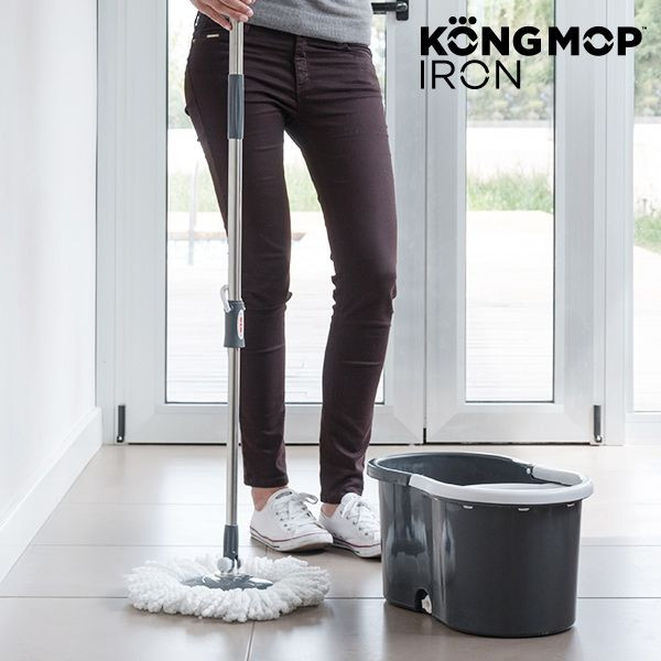 Simpli-Magic Spin Mop en emmer met wringer set, 360° draaiende dweil