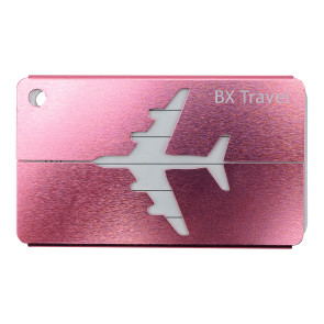 5x BX Travel® Bagagelabel Airplane -  Roze