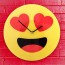 Hartjes Emoticon Wandklok, Wandklok, Emoticon, Hartjes, Smiley,